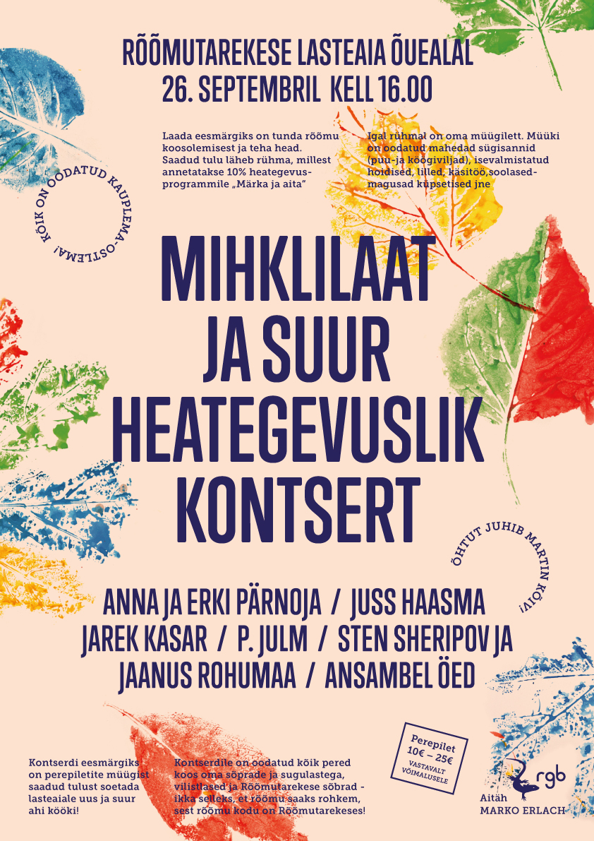 Mihklilaat ja suur heategevuslik kontsert Rõõmutarekese Lasteaia õuealal